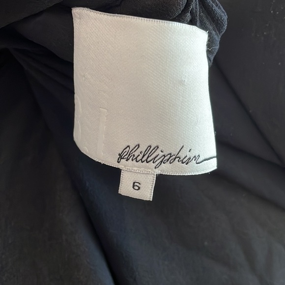 Phillip Lim Black Silk & Silver Metallic Shirt Sz 6 - Picture 5 of 6